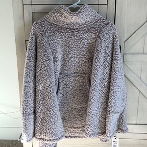 Cowl Neck Sherpa Poncho
